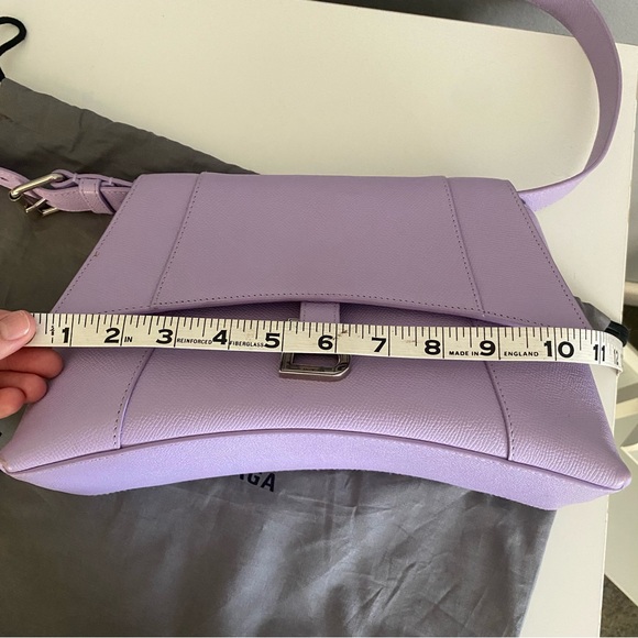 AUTH BALENCIAGA Hourglass Downtown Lilac Shoulder Bag crossbody - Picture 6 of 13